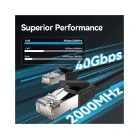 Патч-корд 1м, S/FTP cat 8 RJ-45 black Vention (IKKBF) - Изображение 3