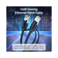 Патч-корд 3м, S/FTP cat 8 RJ-45 black Vention (IKKBI) - Зображення 10