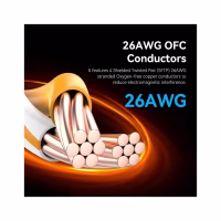 Патч-корд 8м, S/FTP cat 8 RJ-45 black Vention (IKKBK) - Image 4