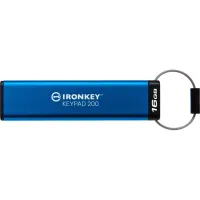 USB флеш накопичувач Kingston 16GB IronKey Keypad 200 Blue USB 3.2 (IKKP200/16GB) - 5