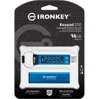 USB флеш накопичувач Kingston 16GB IronKey Keypad 200 Blue USB 3.2 (IKKP200/16GB) - 6