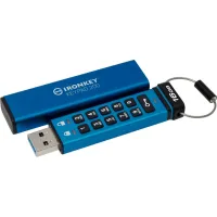 USB флеш накопичувач Kingston 16GB IronKey Keypad 200 Blue USB 3.2 (IKKP200/16GB) - 1