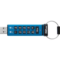 USB флеш накопичувач Kingston 32GB IronKey Keypad 200 AES-256 Encrypted Blue USB 3.2 (IKKP200/32GB) - 2