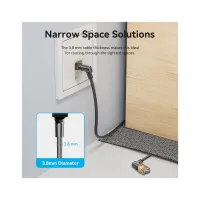 Патч-корд 1м STP cat 8 RJ-45 90° corner black Vention (IKLBF) - Зображення 4