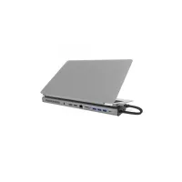 Порт-реплікатор J5create Dock-Station USB-C 10Gbps, 12-in-1 (слот M2 NVMe/хаб/HDMI/DP/PD/картрид/LAN) (JCD552-N) - Зображення 4