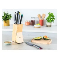 Набор ножей Tefal Fresh Kitchen, дерев'яна колода, 5шт, нержавіюча сталь, чорний (K122S504) - Изображение 8