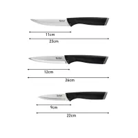 Набор ножей Tefal Essential 3шт, нержавіюча сталь, пластик, чорний (K2219455) - Изображение 8
