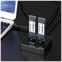 Док-станція для накопичувачів Maiwo 2*NVMe M.2 SSD Key M/B+M USB 3.1 Gen2 Type-C (K3016P) - 6