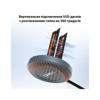 Док-станція для накопичувачів Maiwo 2*NVMe M.2 SSD to USB3.2 Gen2 USB-C 10Gbps (K3026P2 grey) - 7