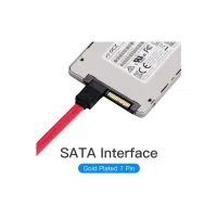 Кабель для передачі даних SATA 3.0 7pin F/F 0.5m L Red Vention (KDDRD) - Зображення 2