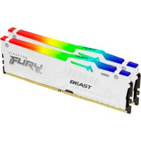 Модуль пам'яті для комп'ютера DDR5 32GB (2x16GB) 5600 MHz FURY Beast White RGB Kingston Fury (ex.HyperX) (KF556C36BWEAK2-32) - 2