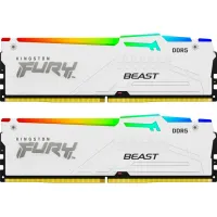 Модуль пам'яті для комп'ютера DDR5 32GB (2x16GB) 5600 MHz FURY Beast White RGB Kingston Fury (ex.HyperX) (KF556C36BWEAK2-32) - 1