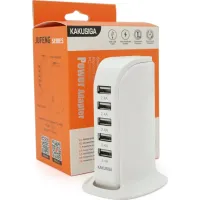 Зарядное устройство iKAKU KSC-741 Desktop 5xUSB 5V 2.4A 12W White (KSC-741-Wh) - Изображение 1
