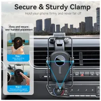 Универсальный автодержатель Vention 4.7-7.2" зажим One Touch, присока, черный (KSCB0) - Изображение 6