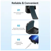 Универсальный автодержатель Vention 4.7-7.2" зажим One Touch, присока, черный (KSCB0) - Изображение 10