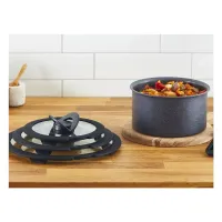 Кришка для посуду Tefal Ingenio, набір 3 шт, скло, пластик, чорний (L9849053) - Зображення 4