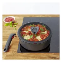 Кришка для посуду Tefal Ingenio, набір 3 шт, скло, пластик, чорний (L9849053) - Зображення 5