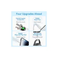 Дата кабель USB 2.0 AM to Lightning 1.0m 2.4A black Vention (LAMBF) - Зображення 7