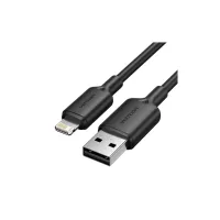 Дата кабель USB 2.0 AM to Lightning 1.0m 2.4A black Vention (LAMBF) - Зображення 1
