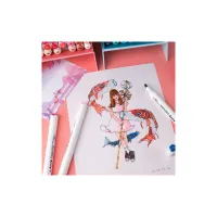 Художній маркер Arrtx Спиртові Alp ASM-02RD 24 кольори Червоні відтінки (LC302253) - Зображення 8