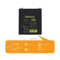 Батарея до ДБЖ Gemix LP 12В 5Ач (LP12-5) - Зображення 4