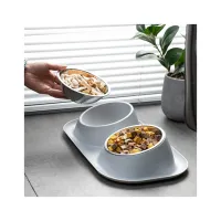 Посуд для котів Lapka Годівниця подвійна на підставці (LPK-25) - 7