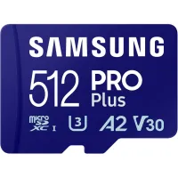 Карта пам'яті Samsung 512 GB microSDXC Pro Plus UHS-I U3 V30 A2 Class 10 + SD-adap (MB-MD512SA/EU) - 2