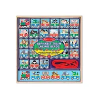 Розвиваюча іграшка Melissa&Doug дерев'яна шнурівка-паровозик "Алфавіт" (MD9497) - 1