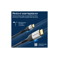 Кабель мультимедійний USB-C to HDMI M 1.8m grey Promate (mediacord-8k.grey) - 3