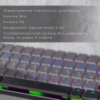 Клавіатура GamePro MK122R Red Swich Low Profile Wireless Dark Gray (MK122R) - 9