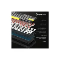 Клавіатура GamePro MK130G Pro Outemu Red Switch Hot-Swap 60 RGB USB/Wireless/Bluetooth Black (MK130G Pro) - 7