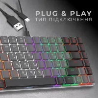 Клавіатура GamePro MK140R Red Swich Low Profile USB Dark Gray (MK140R) - 4