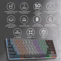 Клавіатура GamePro MK140R Red Swich Low Profile USB Dark Gray (MK140R) - 7