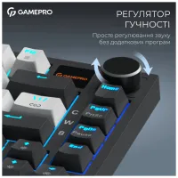 Клавіатура GamePro Asgard Valhalla Pro MK160B-D-Pro Rainy Switch Wireless/Bluetooth/USB UA Black (MK160B-D-Pro) - 4