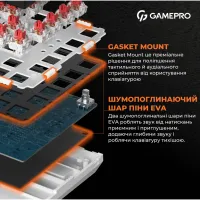 Клавіатура GamePro MK160B Hot-Swap Red Swich RGB USB UA Black (MK160B) - 8