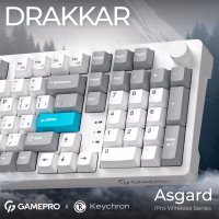 Клавиатура GamePro Asgard Drakkar Keychron Super Red Switch Wireless/Bluetooth/USB UA White (MK305WH) - Image 6