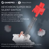 Клавиатура GamePro Asgard Drakkar Keychron Super Red Switch Wireless/Bluetooth/USB UA White (MK305WH) - Image 9