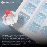 Клавиатура GamePro Asgard Drakkar Keychron Super Red Switch Wireless/Bluetooth/USB UA White (MK305WH) - Image 10