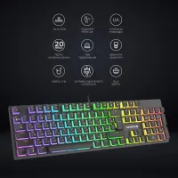 Клавіатура GamePro MK85R Red Switch RGB USB Black (MK85R) - 11