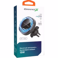 Універсальний автотримач Grand-X MT-15W MagSafe з зарядкою 15W (кріплення на дефлектор) (MT-15W) - Image 4