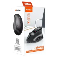 Мишка Meetion BTM008 Wireless/Bluetooth Black (MT-BTM008-A) - Зображення 2