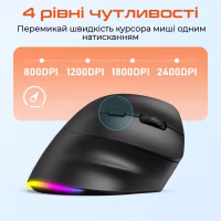 Мышка Meetion BTM010R RGB Bluetooth/Wireless Black (MT-BTM010R-A) - Image 6