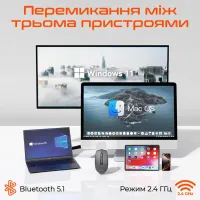 Мишка Meetion BTM100R Wireless/Bluetooth Black (MT-BTM100R-A) - 3
