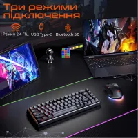 Клавиатура Meetion MK12 Bluetooth/USB Type-C Black (MT-MK12-A-RUA) - Изображение 6