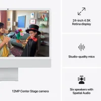 Компьютер Apple 24" iMac Retina 4.5K / Apple M4 (10-c/CPU, 10-c/GPU), 16, 256, Silver (MWUU3UA/A) - Изображение 5