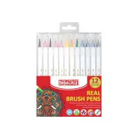 Фломастери Maxi пензлики REAL BRUSH, 12 кольорів, лінія 0,5-6 мм (MX15232) - Зображення 1