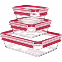 Харчовий контейнер Tefal Master Seal, Набір 3шт, жаростійке скло, прозорий (N1050910) - Image 1