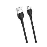 Дата кабель USB 2.0 AM to USB-C 2.0m 2.1A black XO (NB200-TC-BK) - 1