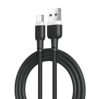 Дата кабель USB 2.0 AM to USB-C 1.0m 2.1A silicone black XO (NB208-TC-1-BK) - 1