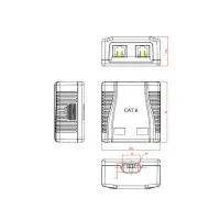 Комп'ютерна розетка Cablexpert RJ45x2 UTP, cat.6 (NCAC-2U6-01) - 4